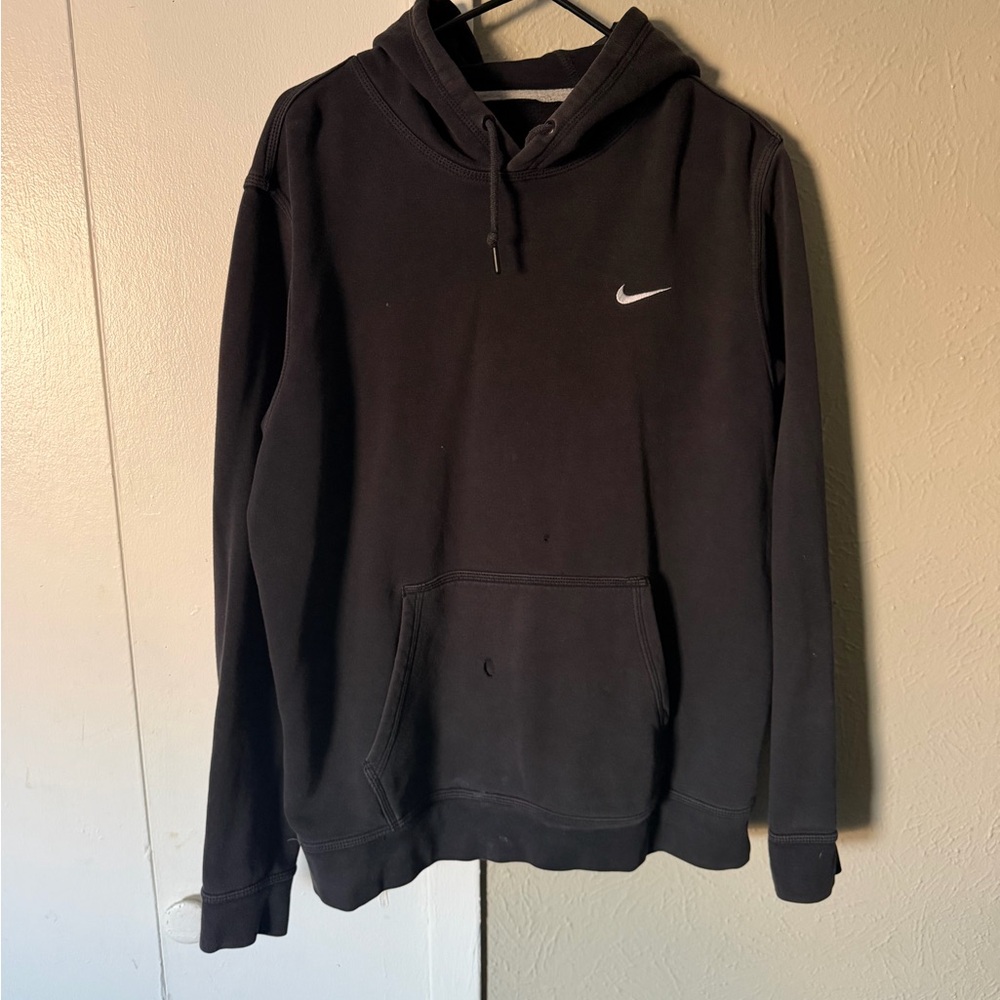 Nike Black Hoodie with White Swoosh